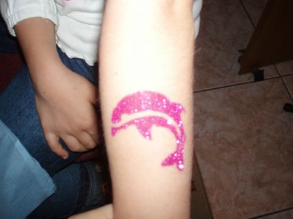 Glitter Fish Hand Tattoos